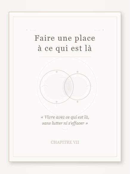 Couverture — Faire une place à ce qui est là